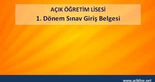 açık lise sınav giriş belgesi