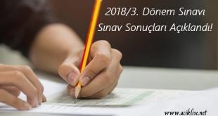 3. dönem sınav sonucu 2018