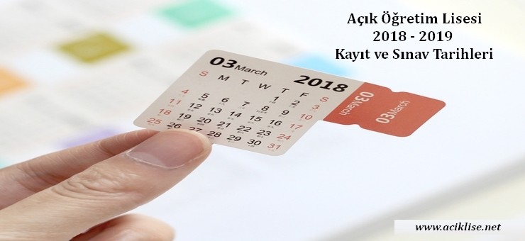 2018-2019 Yeni Kayıt, Kayıt Yenileme ve Sınav Tarihleri ...